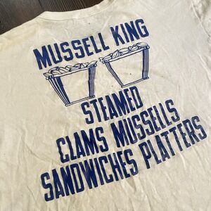 Vintage 50s 60s Hanesport Hanes Tee Shirt L/XL Mussell King Nautical New Jersey